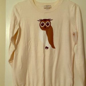 Cream colored owl loft sweater.